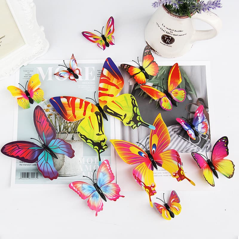 Colorful 3D Simulation Butterfly Stickers for Kids Room, Bedroom, Living Room Decoration, Magnetic Butterfly Fridge Magnet