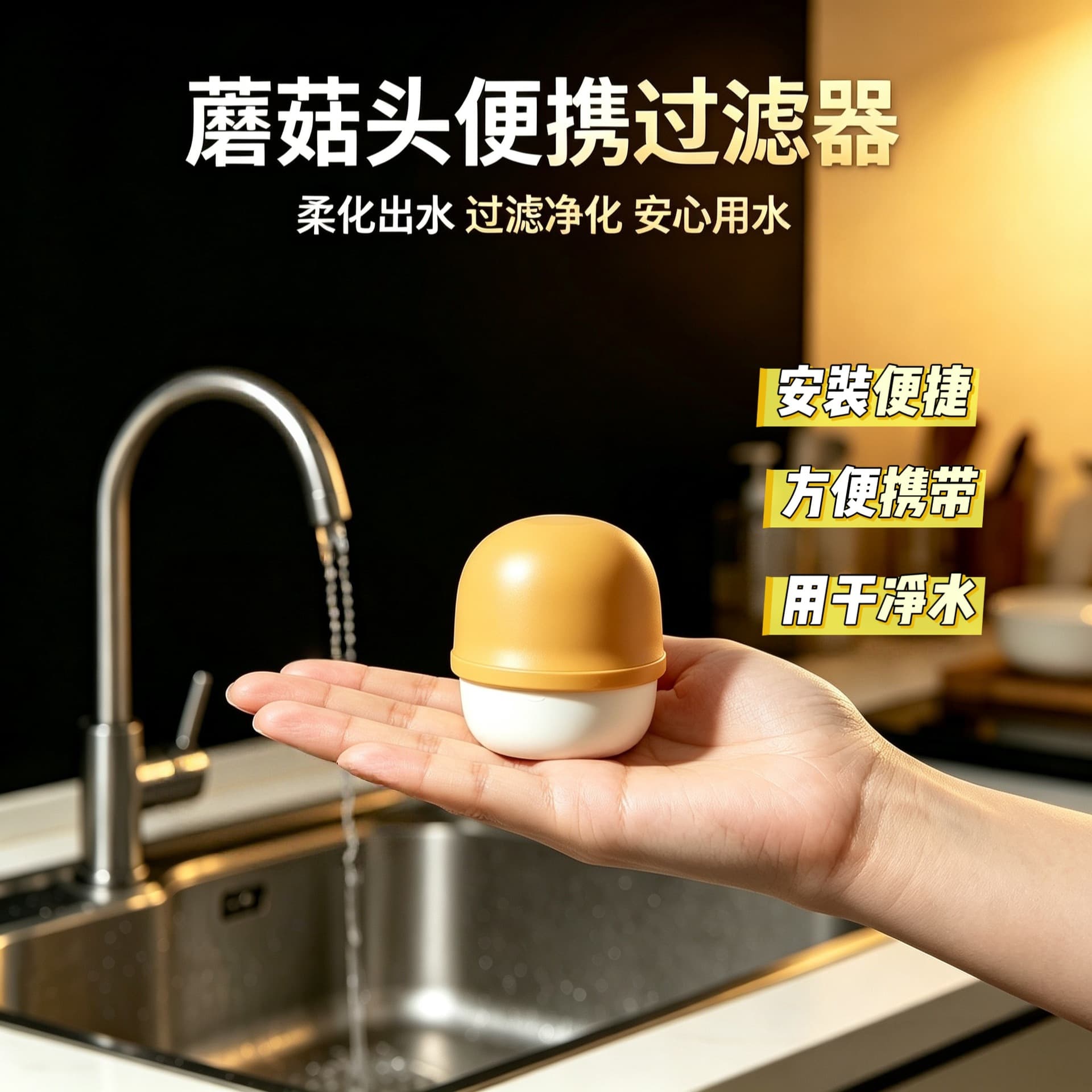 Mushroom Head Faucet Filter Home Water Purifier Shower Kitchen Anti-Splash Portable Water Filter Nozzle Universal