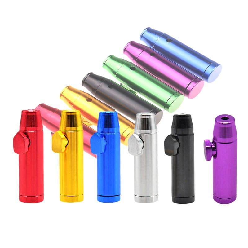 Flat head bullet shaped snuff bottle Aluminum alloy sealer washable mini snuff bottle Snuff bottle