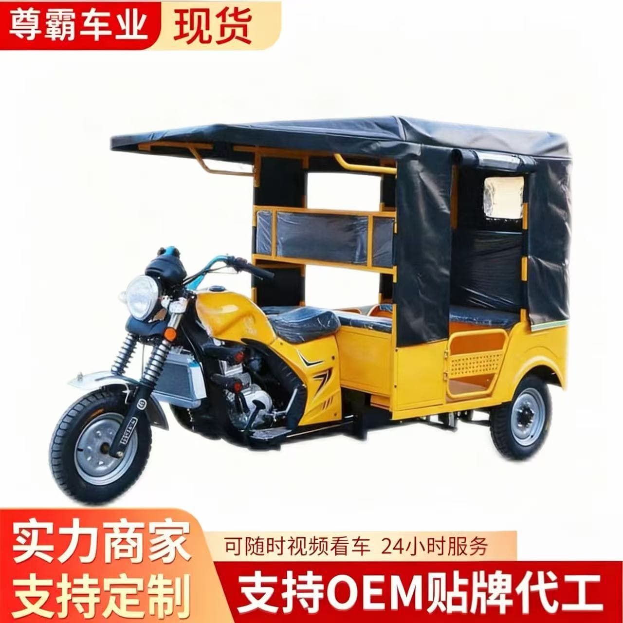 Dudu Car Hot-Selling Three-Wheeled Fuel Motorcycle in Africa, Household Cargo Agricultural Vehicle with Zongshen Engine Gasoline Three-Row
