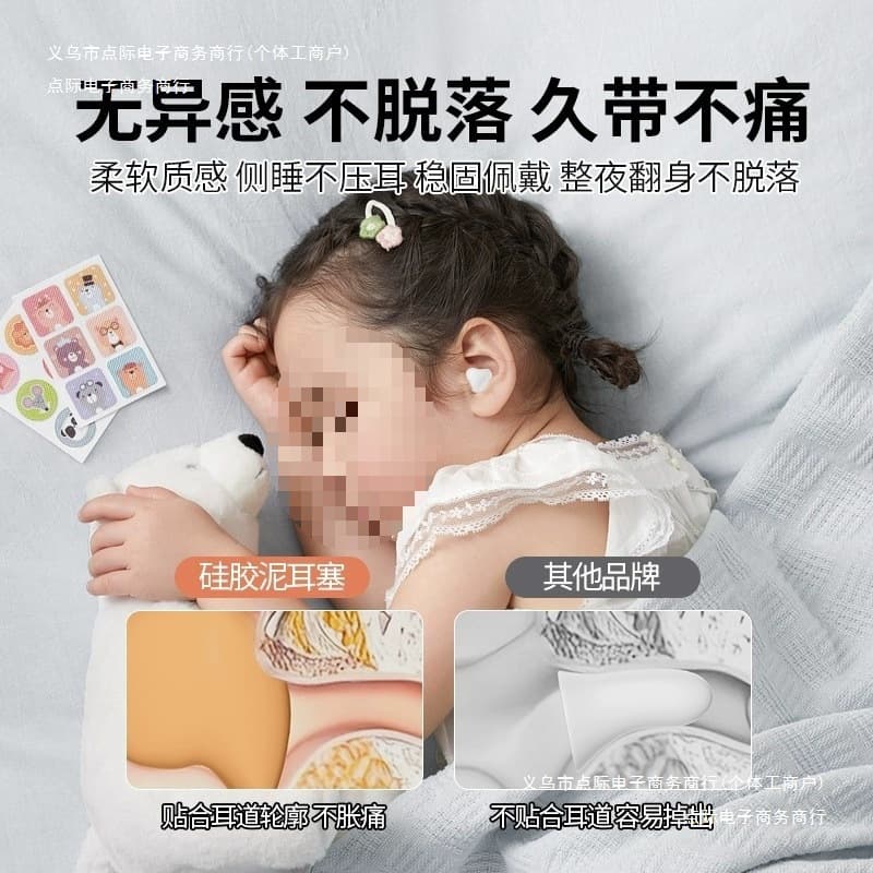 Dormitory Silent Earplugs, Home Sleep Transparent New Silicone Noise Reduction Earplugs