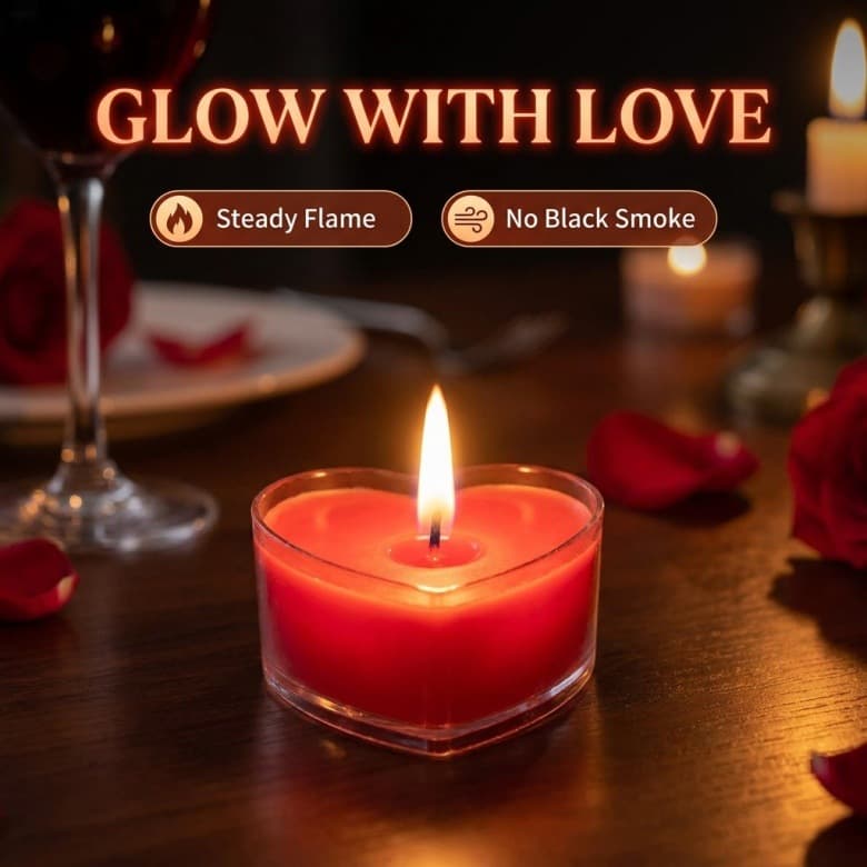 Tea wax 4-hour soy wax scented candle Valentine's Day wedding atmosphere scented gift red love candle