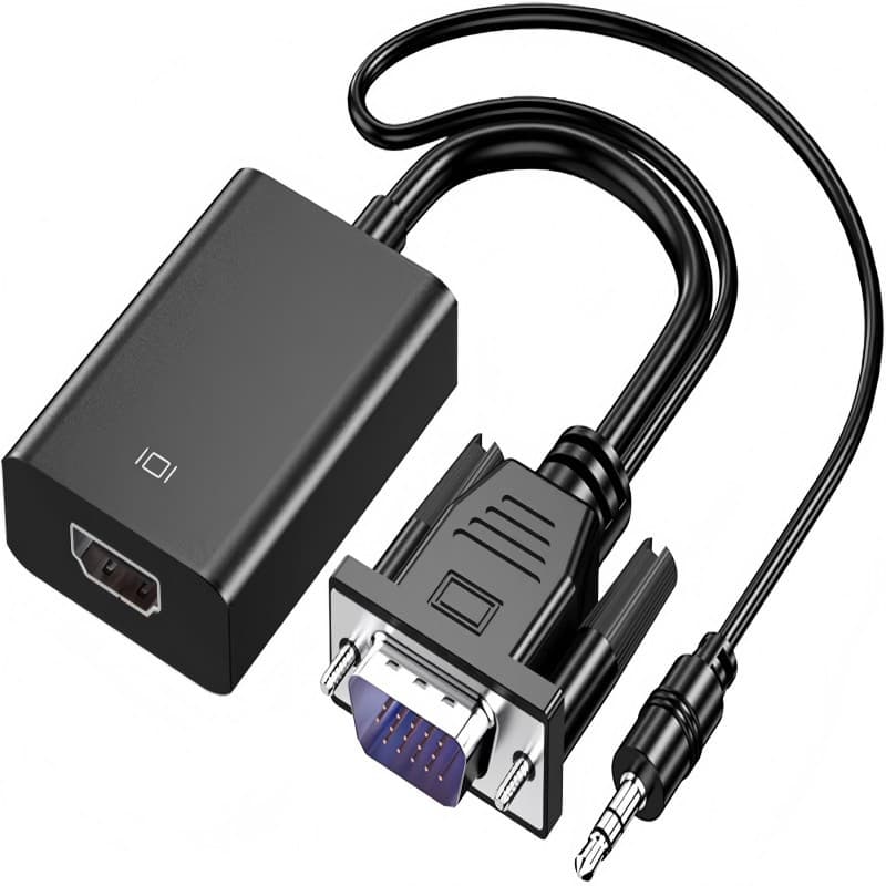 VGA to HDMI HD Converter VGA Male to HDMI Female with Audio Adapter Video Conversion Cable 1080P