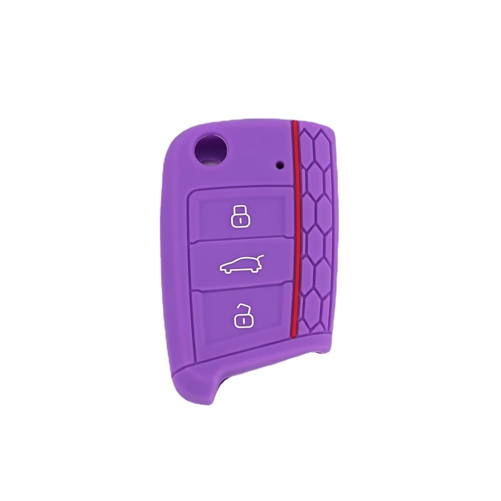 Creative Silicone Key Cover for Volkswagen Golf 7 Car Remote Control Phone Case Protective Pouch Beehive Red Line Design