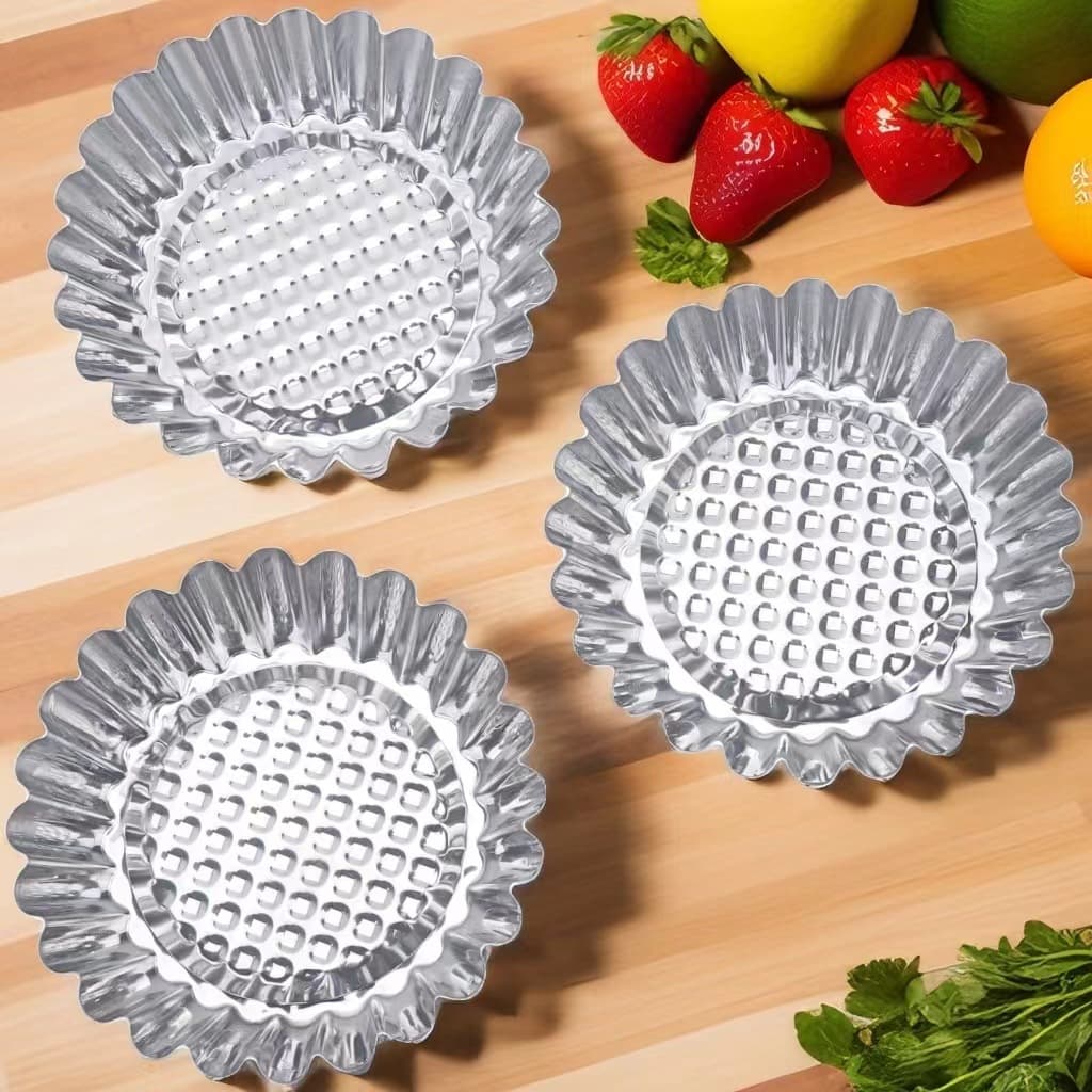 Stainless Steel Egg Tart Cake Mold Cup Muffin Edged Coconut Egg Tart Lamp Mould Baking Tools Round Shape Kitchen Utensils