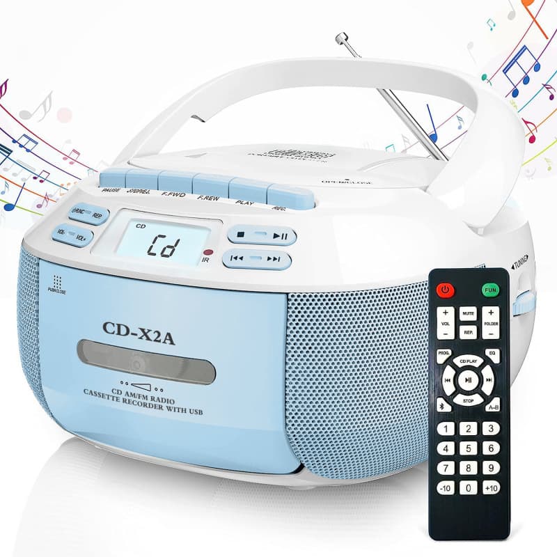 Cross-border Multi-functional Portable Stereo Bluetooth CD Player with Cassette USB AM/FM Radio