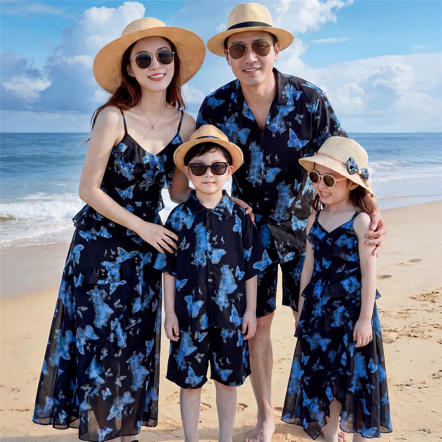 New Summer Family Matching Set: Short-Sleeve Mother-Daughter Dress and Couple Outfit for 2026