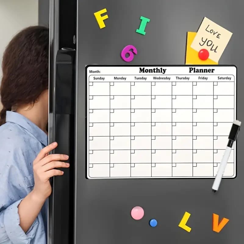 Cross-border erasable monthly and weekly planners, magnetic calendar stickers, whiteboards, soft magnetic memo stickers, message boards, refrigerator magnets, whiteboards