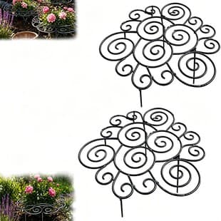 Metal Plant Support Ring, Garden Plant Support Stake, for Flowers and Vegetables, Iron Plant Cage, Outdoor