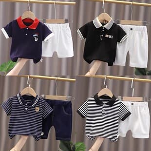 Children's 2026 Casual Short Sleeve Set, Summer Short Sleeve Shirt and Shorts for Boys, Korean Style Two-Piece Set