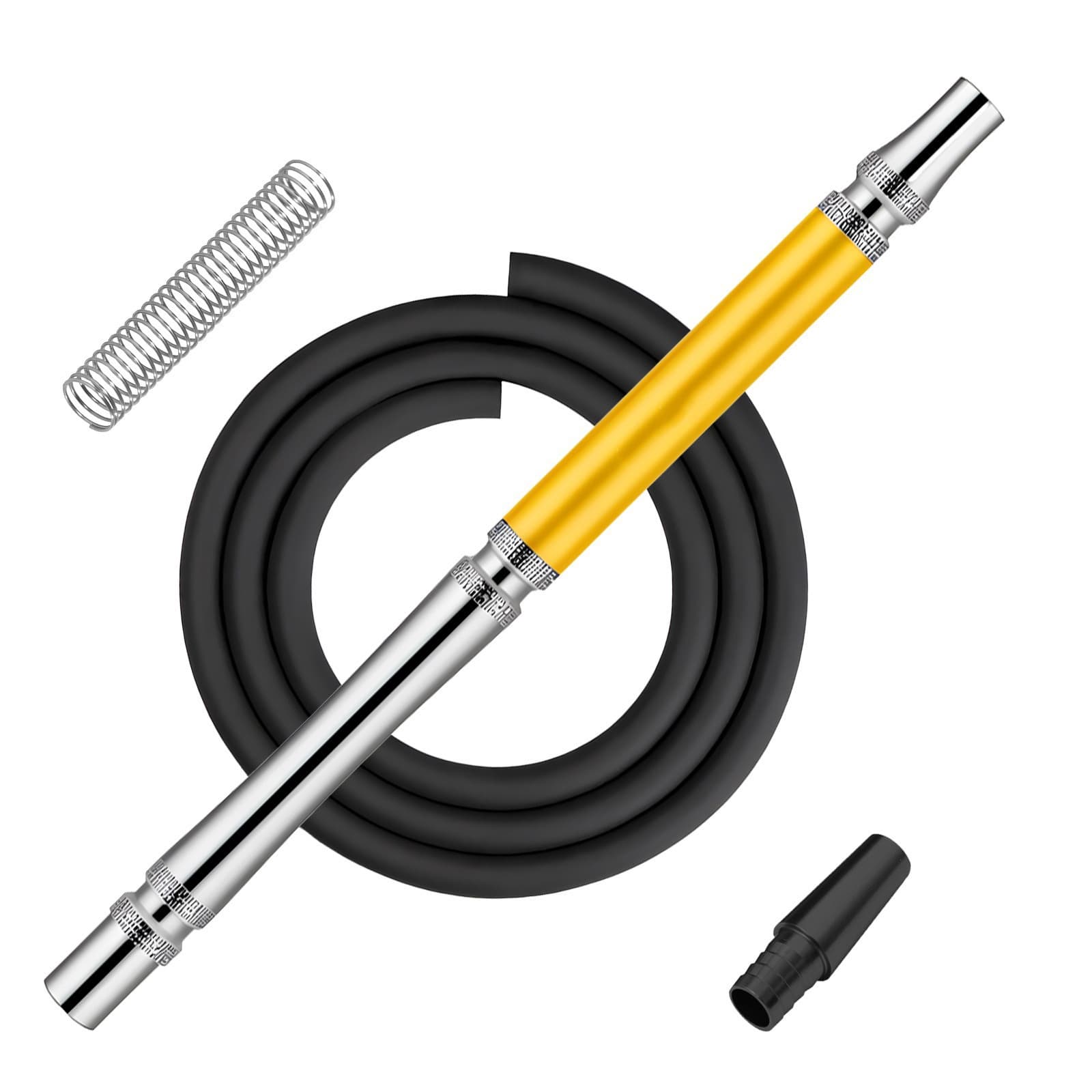 Custom Silicone Hookah Hose Bar Hookah Accessories Hookah Straw Set Aluminum Alloy Handle Silicone Tube