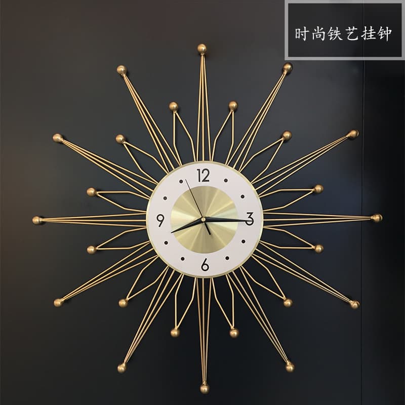 Wall Clock Creative Iron Art Fashionable Simple Bedroom Living Room Home Use Hot Selling Clock Living Room Luxury Wall