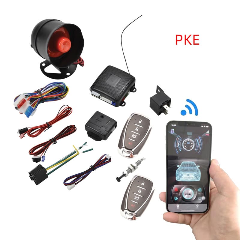 Cross-border 12V Universal Car Alarm System Remote Control Mobile APP Operation PKE Bluetooth Lock