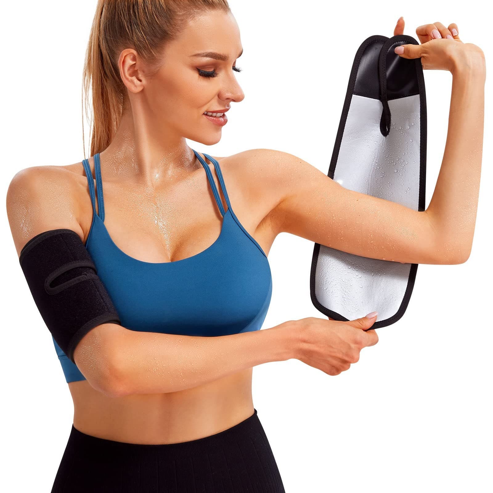 Sauna Sweat Arm Band for Shaping, Arm Training Strap, Butterfly Arm Wrap, Running Sweat-Proof Arm Sleeve