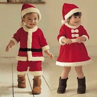 Christmas Costume for Boys and Girls, Children's Christmas Performance Outfit, Santa Claus Suit