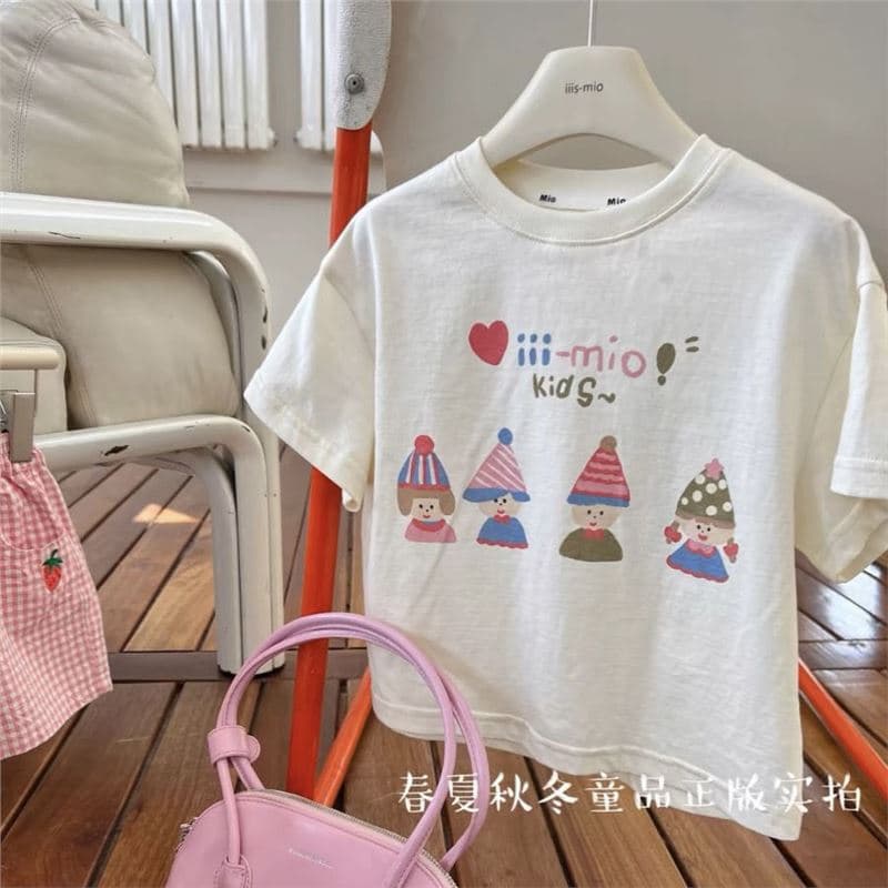 Pure Cotton Girls Short Sleeve T-Shirt Summer New Style Baby Girl Printed Princess Half Sleeve Top