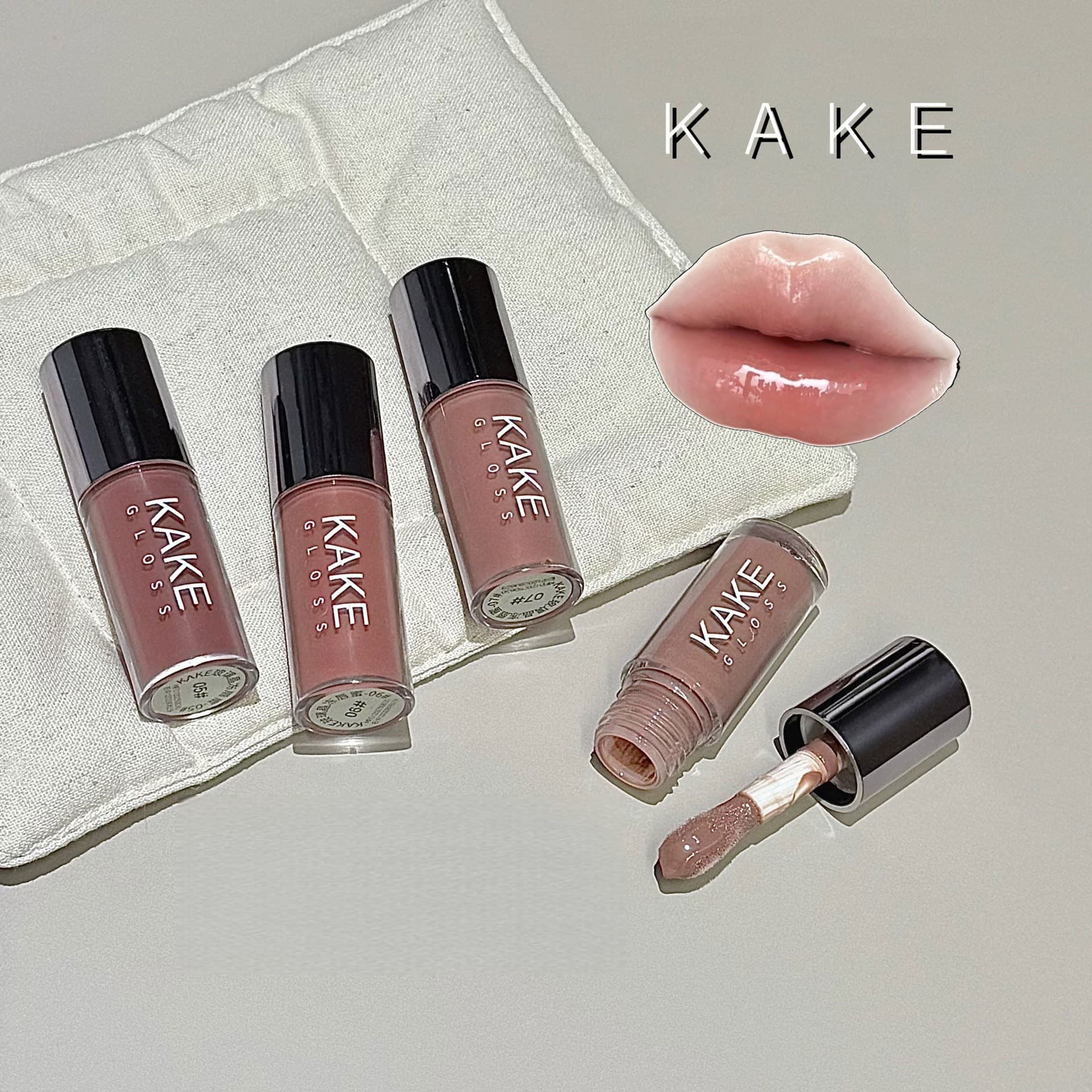 KAKE Glass Jelly Lip Gloss Lip Treatment Oil Beauty Serum Lipstick Long-Lasting Color Lip Jelly Moisturizing Hydrating Layering
