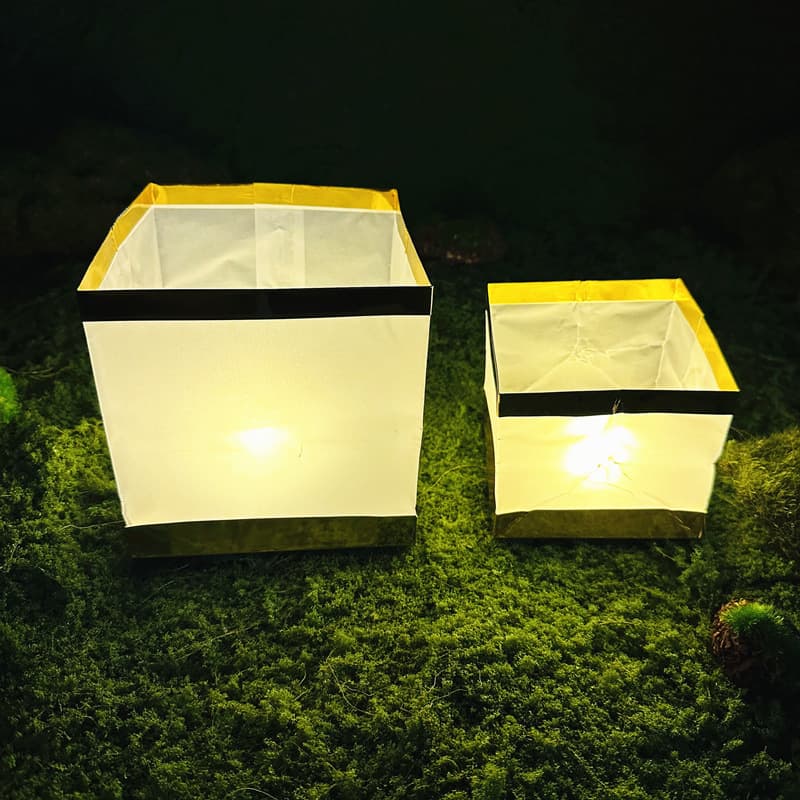 Dingcheng Wishing and Blessing Lantern Candle Bags - High Stability, Factory Direct Supply, Includes Wax Blocks, Paper Square Water Lanterns/River Lanterns