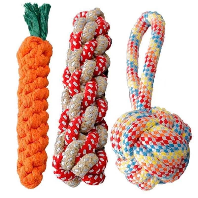 Pet Dog Chew Rope Toy, Durable Braided Rope for Corgi, Frisbee Set, Pet Toy Wholesale