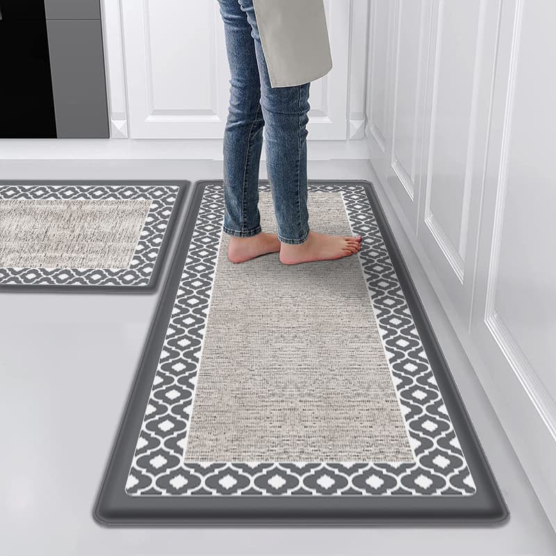 Thickened PVC Kitchen Floor Mat Anti-Fatigue Slin Duplication Double Frame Pad Waterproof Oil Resistant Slip-Resistant Leather
