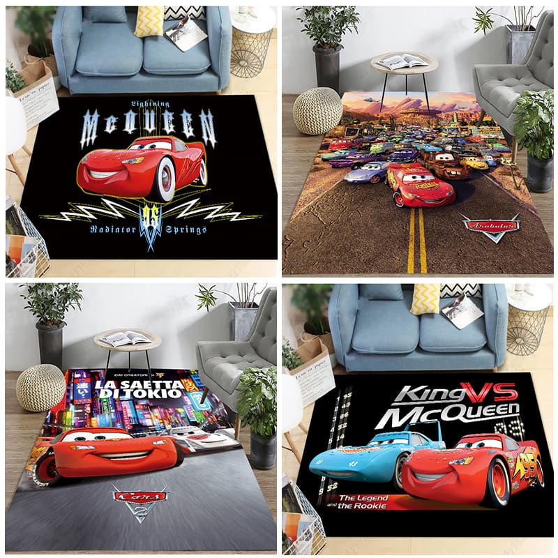 Cars Carpet McQueen Rug Toy Story Cute Cartoon Kids Anime Bedroom Bedside Rug