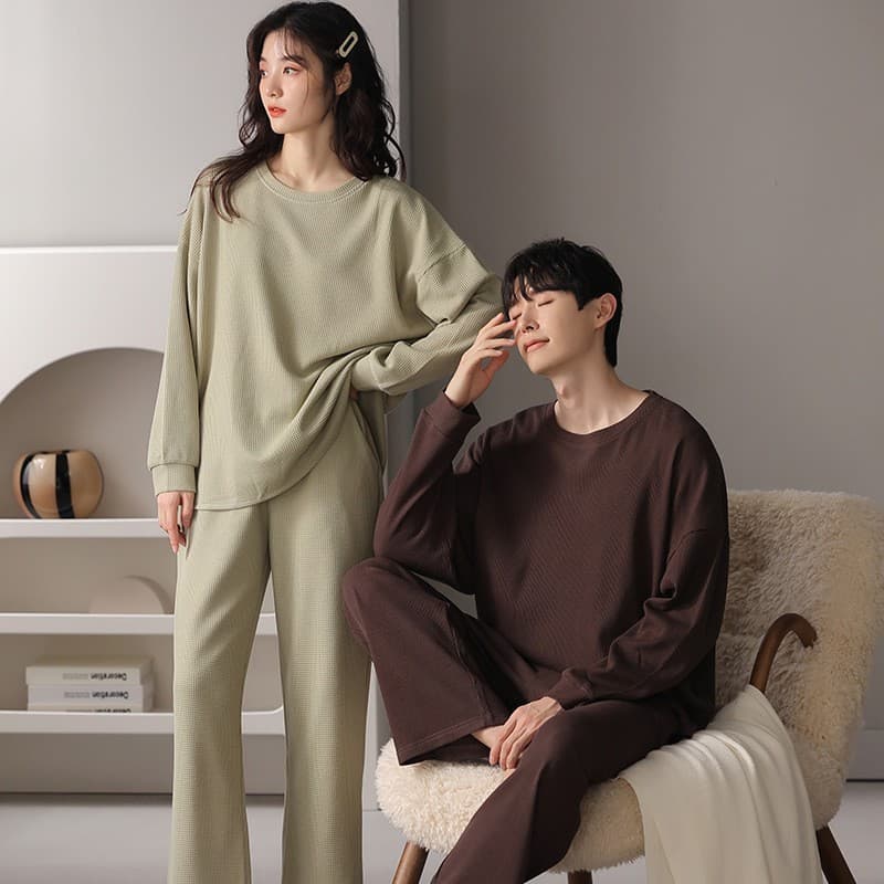 Cotton Long Sleeve Hooded Couples Sleepwear Breathable Home Clothes for Men And Women Comfortable Leisure Outdoor Spring Autumn Winter
