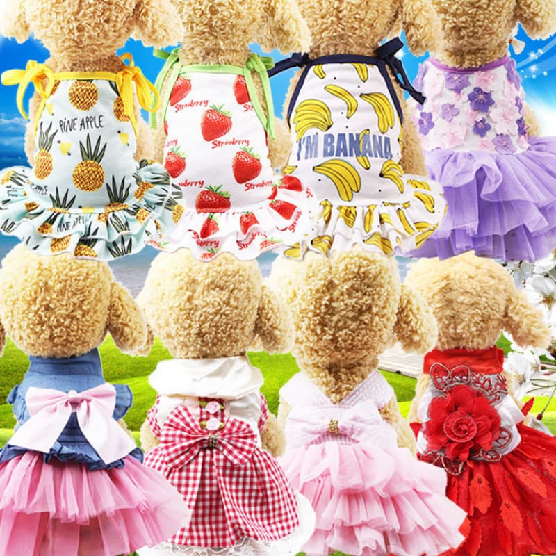 Striped Camisole Spring Summer Dog Mesh Dress Cat Pet Clothes Vest Teddy French Bulldog Supplies Manufacturer