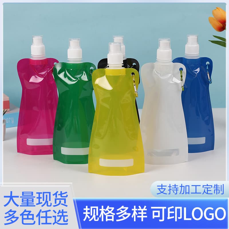 PE Plastic Portable Water Bag with Transparent Self-Standing Spout, Suitable for Liquid Medicine or Jelly Packaging, Music Festival Water Bottle
