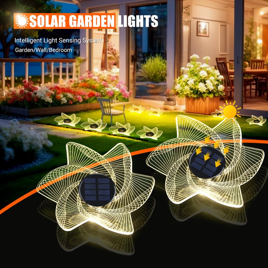 Cross-border Solar Garden Light, Garden Decoration, Ultra-Bright, Long Battery Life, Flower Garden Light