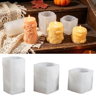 Large, Medium, Small Embossed Cylindrical Pumpkin Candle Silicone Mold DIY Scented Plaster Halloween Decoration Resin Mold