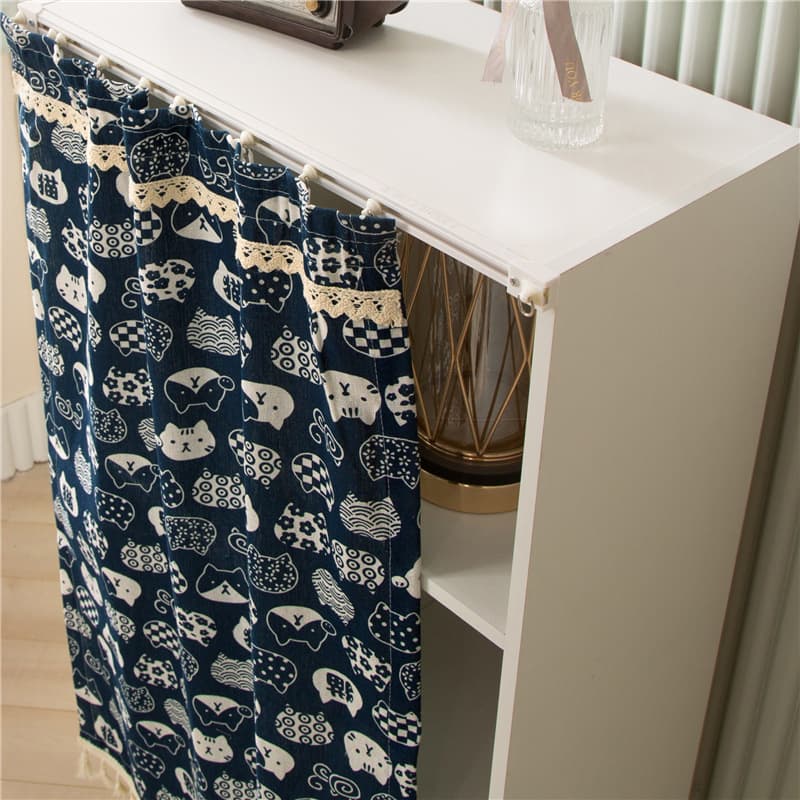 No-Drill Cabinet Curtain, Movable Closet Dust Cover, Track-Type Shoe Rack Curtain
