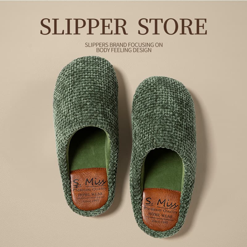 New Cotton Slippers Women's Autumn/Winter Home Season Anti-Slip Warm Couples Indoor Silent Bedroom Couples Floor Slippers Men