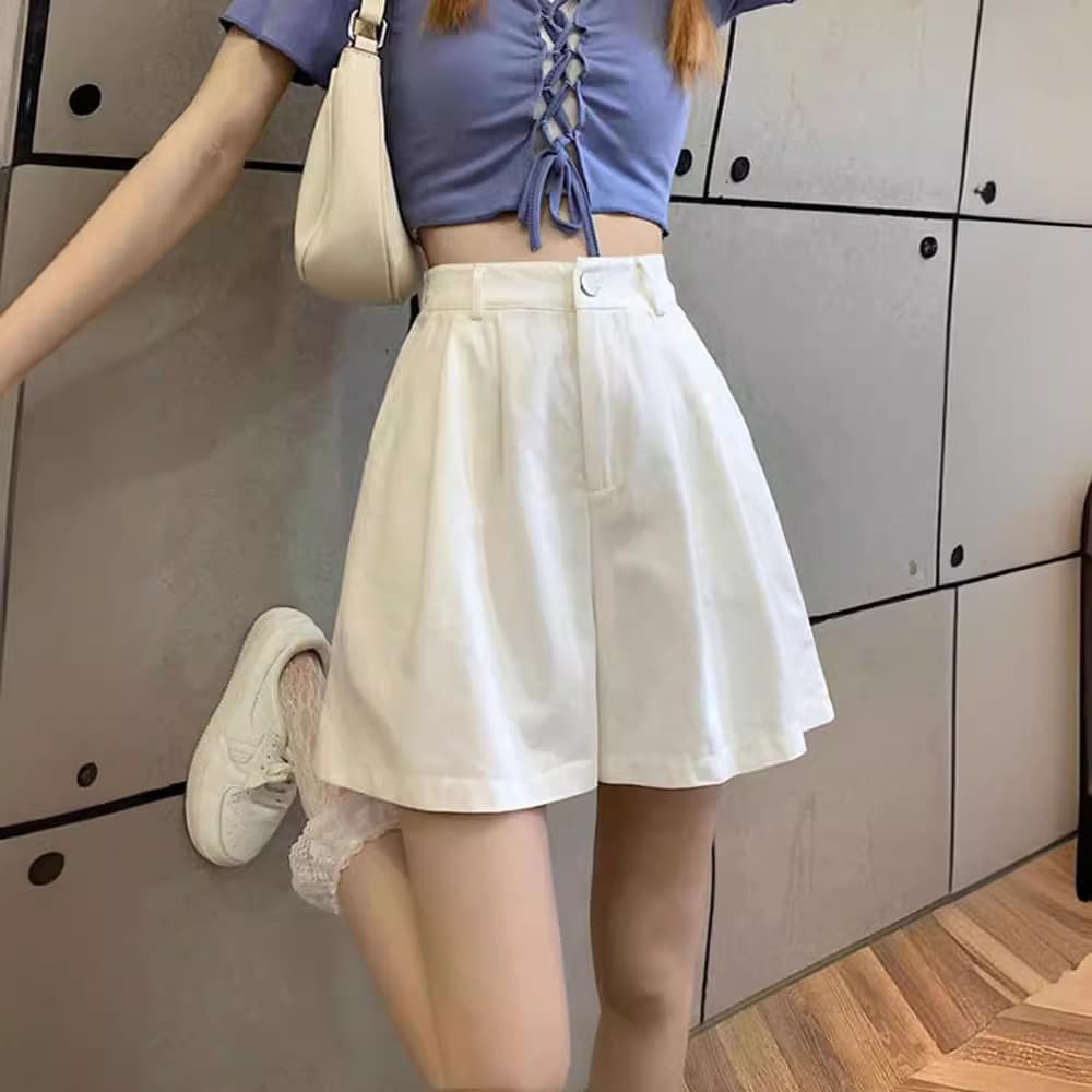 Petite Shorts for Women Summer New 150cm High Waist A-Line Cargo Pants Casual Trousers Outerwear XS