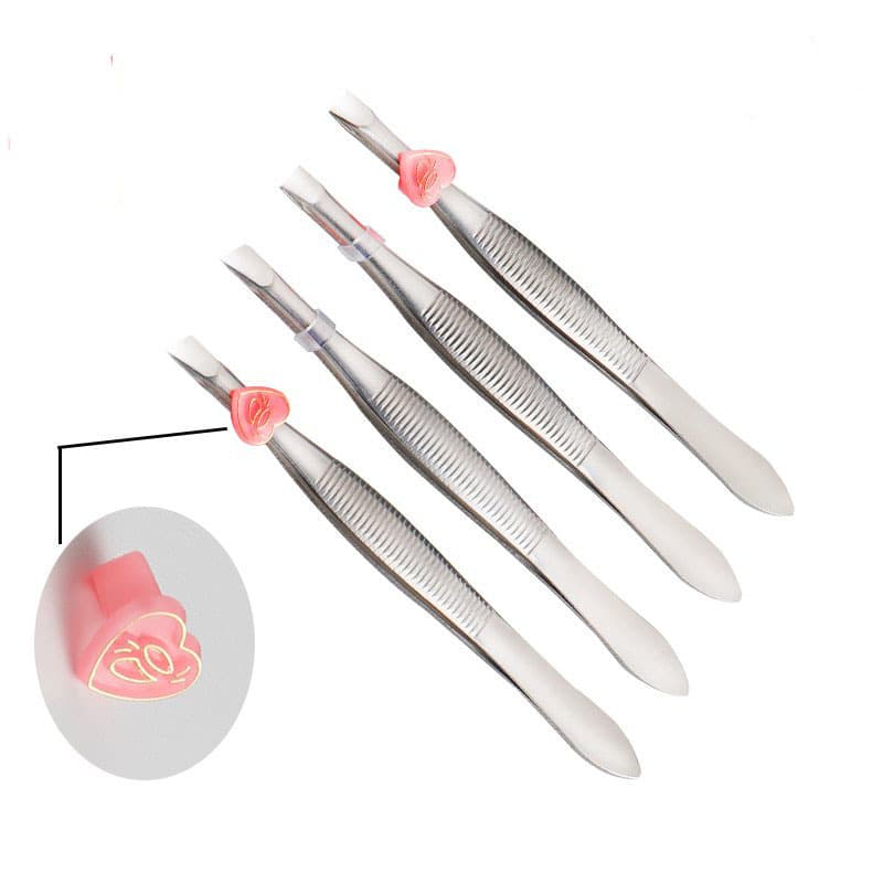 Flat-tip Eyebrow Tweezers, Hair Removal Tweezer, Beard Tweezer, Eyebrow Tweezer, Stainless Steel Tweezers, Flat and Slanted Eyebrow Tweezers