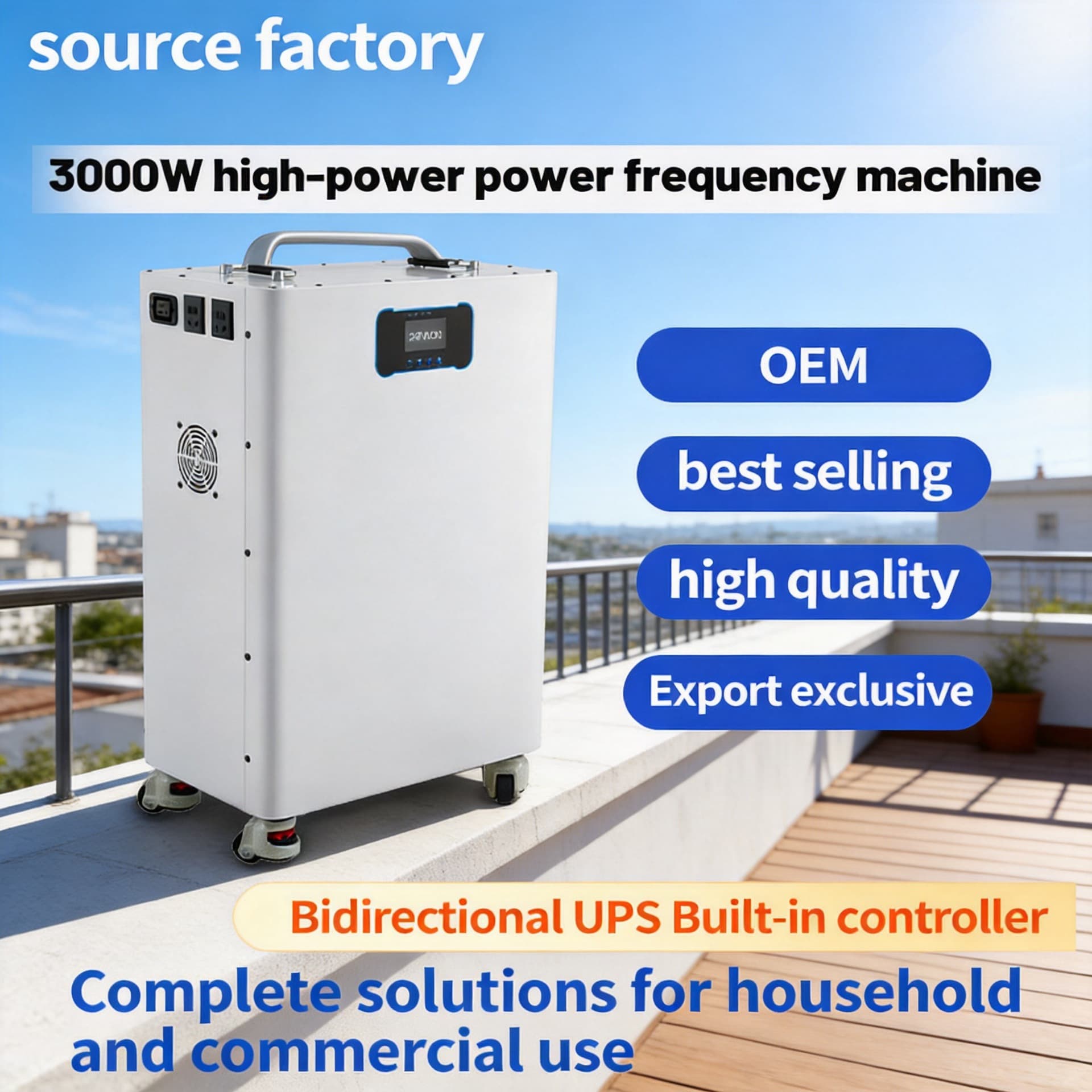 Home Solar Inverter Storage All-in-One 10kW Off-Grid Rooftop Solar Power Generation System 220V