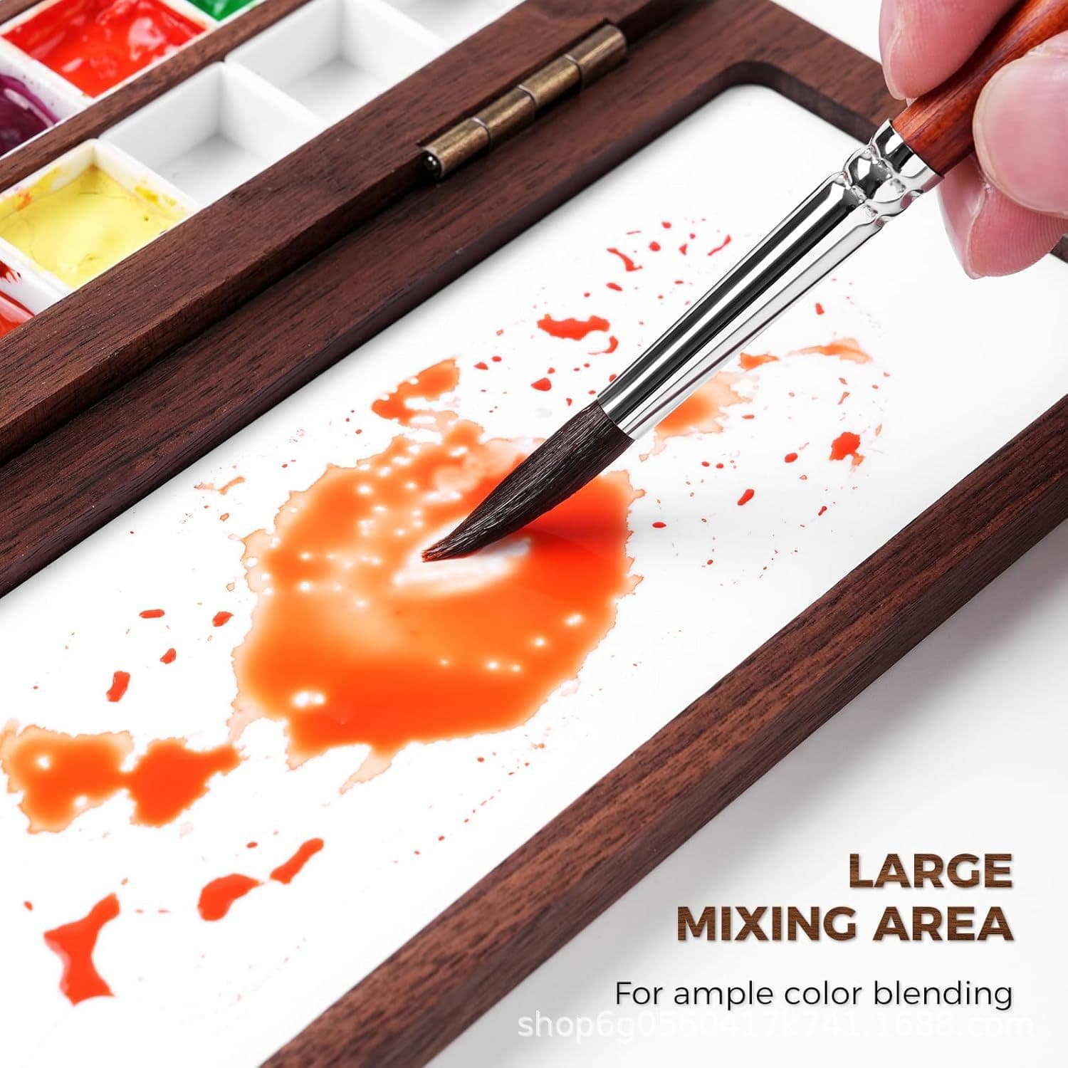 Wooden watercolor paint box new solid wood wooden box palette portable sketching paint box