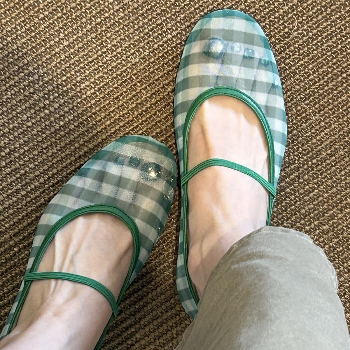 Candy Color~Chanel-Style Shallow Plaid Flats for Women 2026 New Model Single Strap Flat Shoes Ballet Mary Jane Shoes