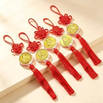2027 Year of the Sheep Zodiac Sheep Gold Foil Lucky Gold Coin Car Ornament Pendant Bank Sales New Year Event Souvenir