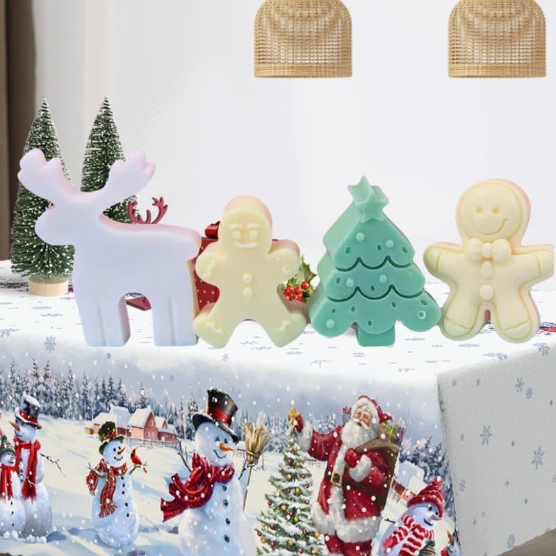 Christmas series Christmas tree gingerbread man elk scented candle plaster ornaments baking cake silicone mold