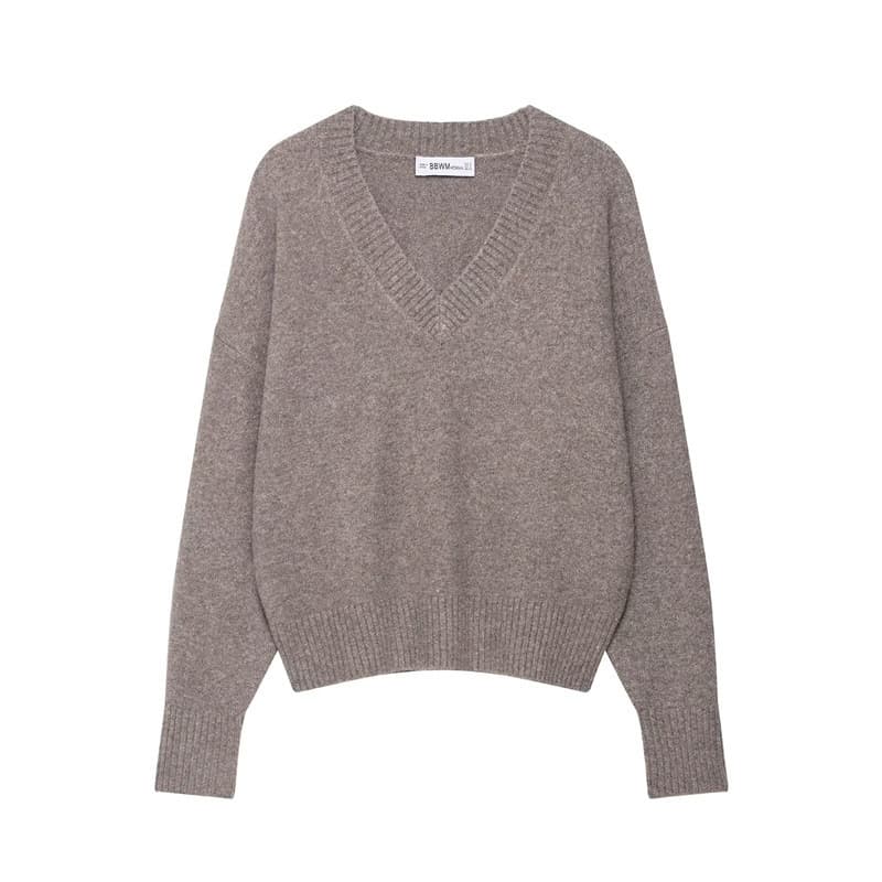 Foreign trade order! 2025 Autumn European and American style women's fashion casual loose soft V-neck sweater 2142162
