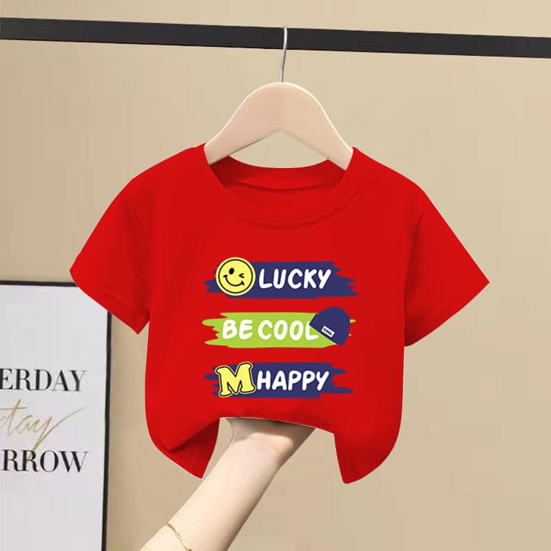 Boys short-sleeved t-shirt summer 2026 new medium and large children handsome boy baby pure cotton half-sleeved T-shirt top