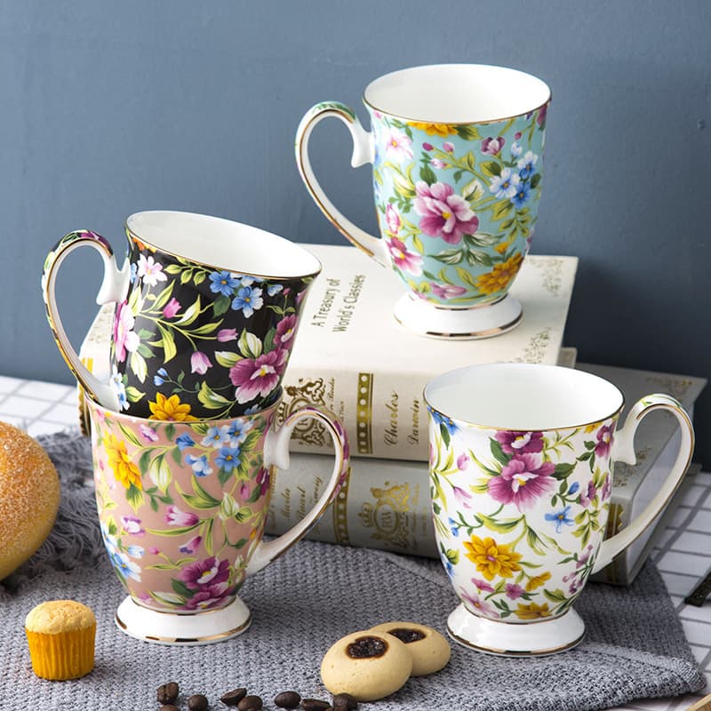Home Use Bone China Mugs Creative Gift Cups For Coffee Tea Water Ceramic Cups Logo Customizable Tangsan Wholesale