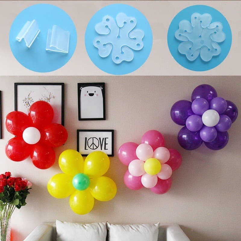 Wholesale styling balloon accessories, plum blossom card holder, wedding room decoration, flower-shaped balloon clip, new five-in-one