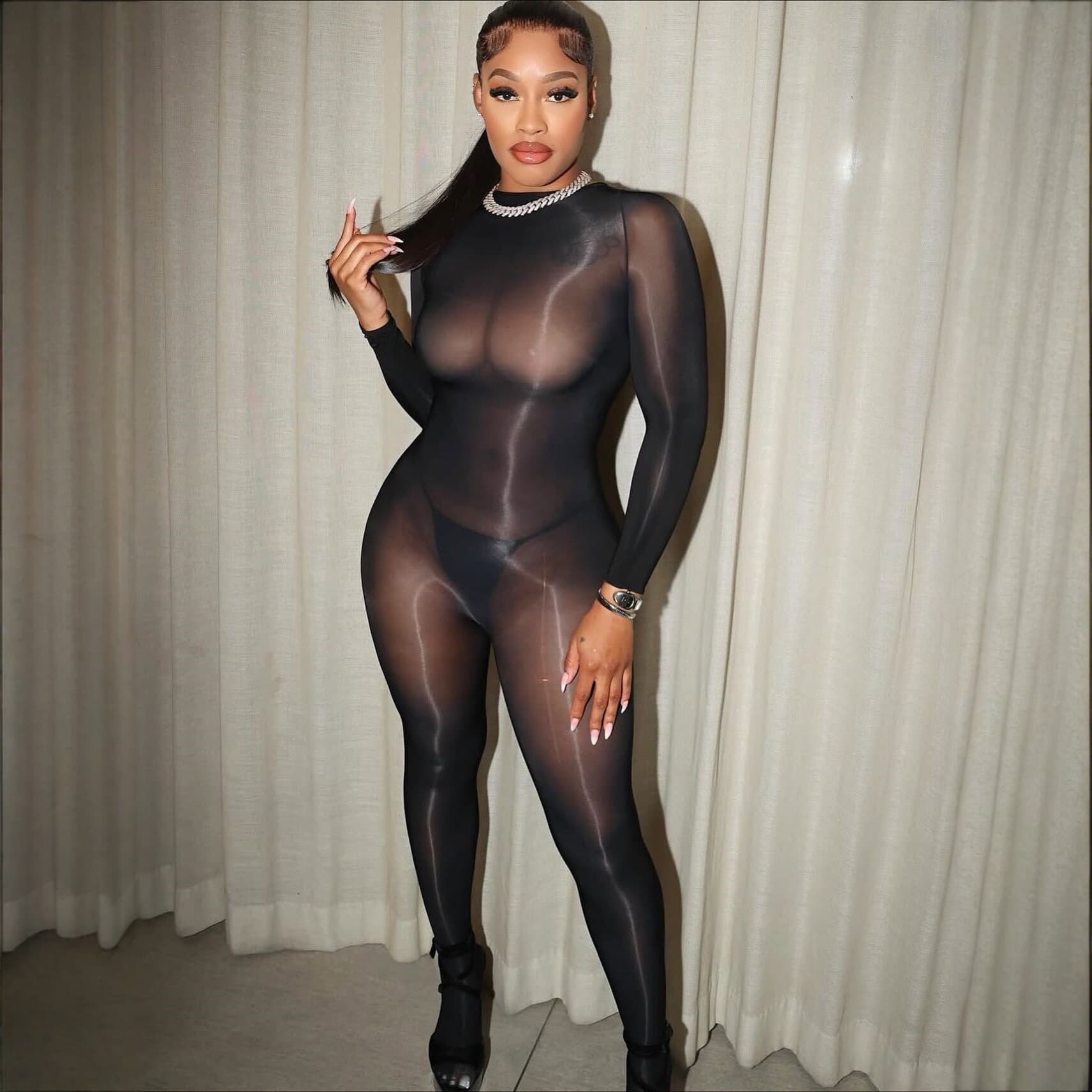 Sy26006 European and American Women's Clothing Sexy Shiny One-Piece Stockings See-Through Tight-Fitting Silky Seamless Sexy Bodysuit