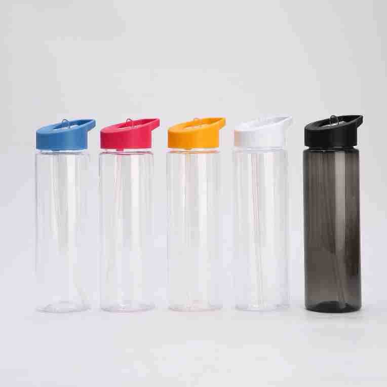 Cross-border ready stock PS plastic straw cups, 700ml convenient outdoor sports bottles, wholesale for advertising gifts