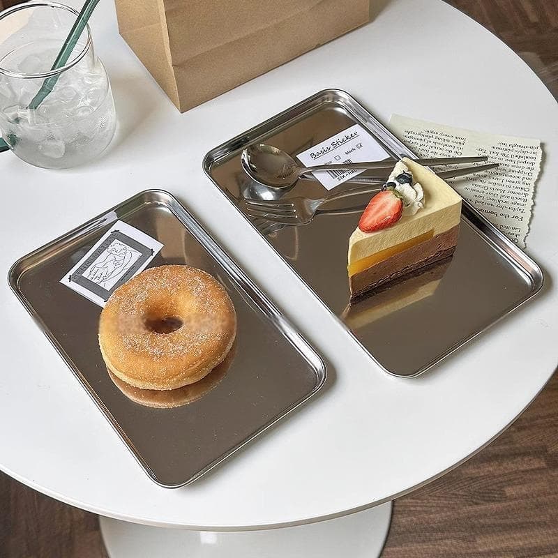 Korean-style plate, industrial chic, high-end rectangular tray for pour-over coffee, cake, tea, dessert tray