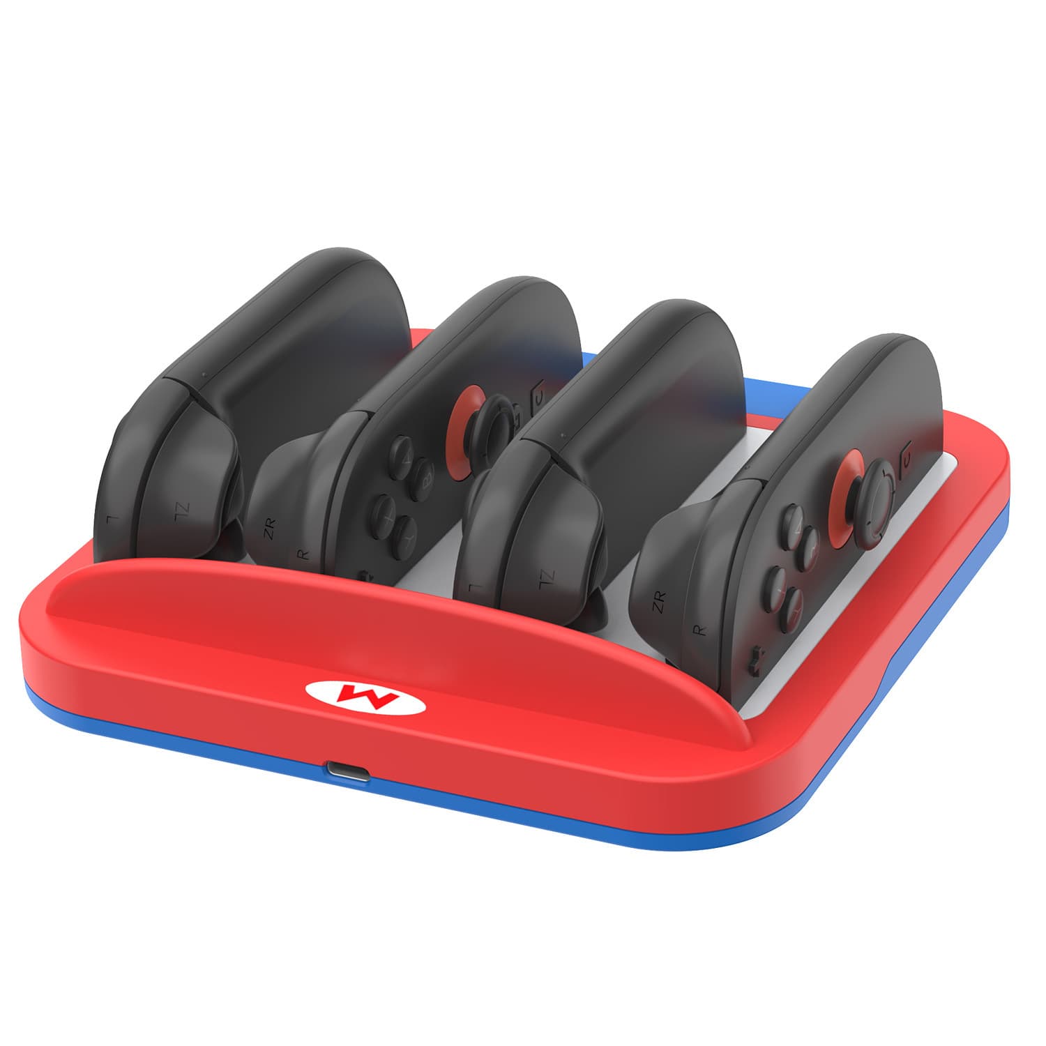 Four-in-one charging dock for Switch 2 left and right controllers, NS2 game controller Mario color scheme charging stand