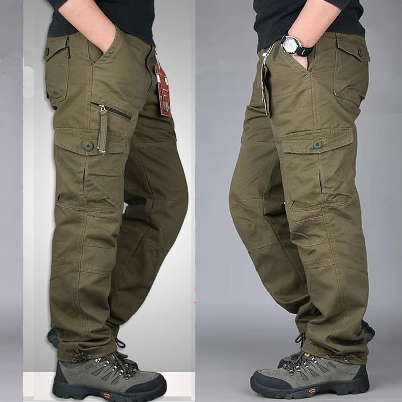 Multifunctional Outdoor Casual Pants Men's Cargo Pants Multi-Pocket Trousers Loose Tactical Pants Hiking Travel Seven Pockets