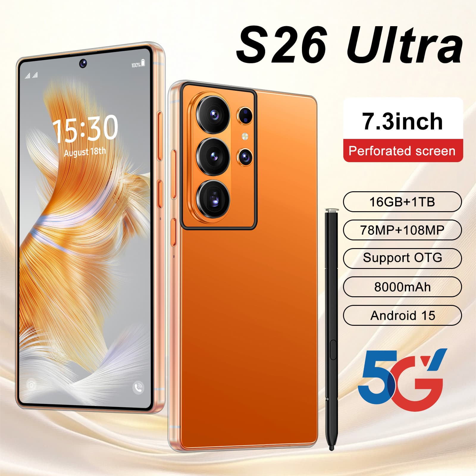 Cross-border new models are available on shelves. Original S26 Ultra foreign trade smartphone 16+512/1TB new large screen 5G