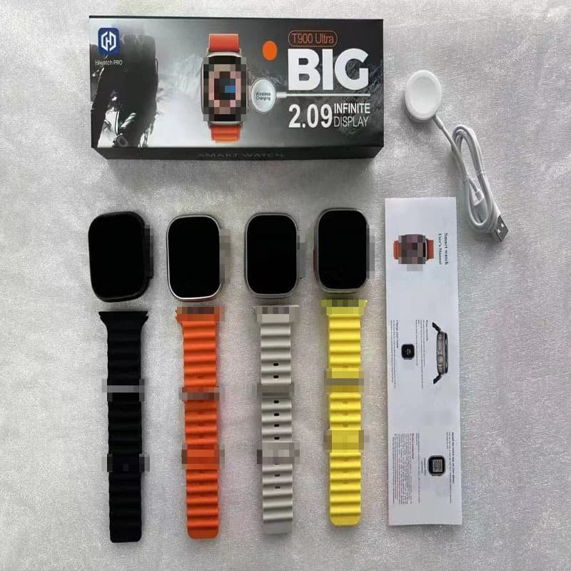 T900ultra smartwatch is a hot-selling cross-border e-commerce product with Bluetooth calling, sports tracking, heart rate monitoring, and wristband notifications.